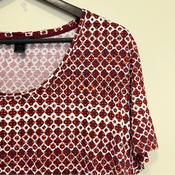 St. John Diamond Print Studded Beads Silk Blend Short Sleeve Top - Picture 3 of 15